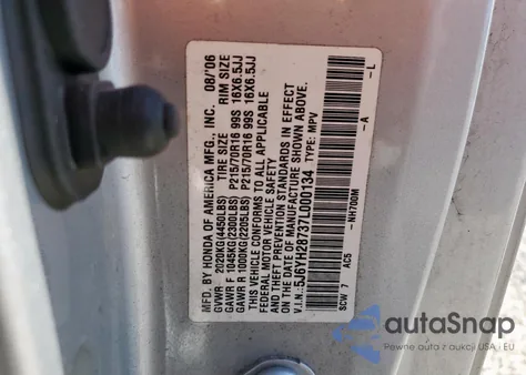 2007 Honda Element Ex из США, поврежденный, VIN 5J6YH28737L000134